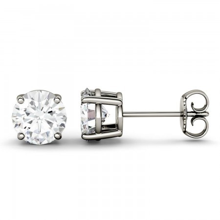 Lab Created Diamond Stud Earrings, 1.54 DEW Round Brilliant Cut Eco  Friendly Diamond Halo Wedding Earrings