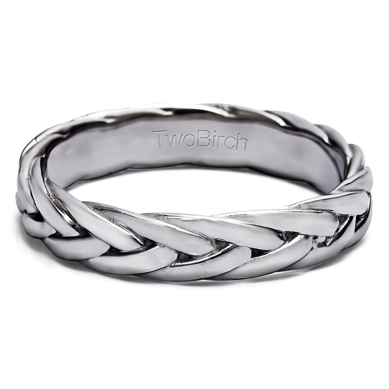 Men's Sterling Silver Braided Wedding Band