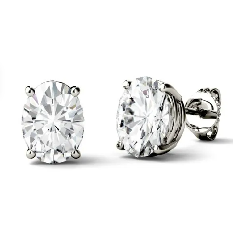 Moissanite Stud Earrings Screw Backs 1/5-Carat to 6-Carats with