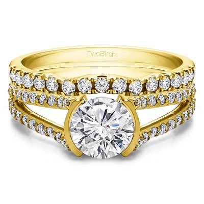 Classic Halo Engagement Ring Bridal Set (2 Rings) (2.24 Ct. Twt.)