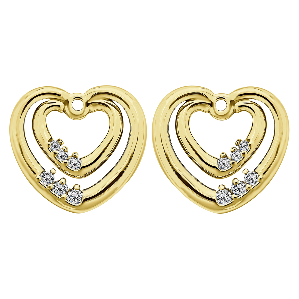 TwoBirch Earring Jackets - 0.22 Carat Double Heart Shaped Earring ...