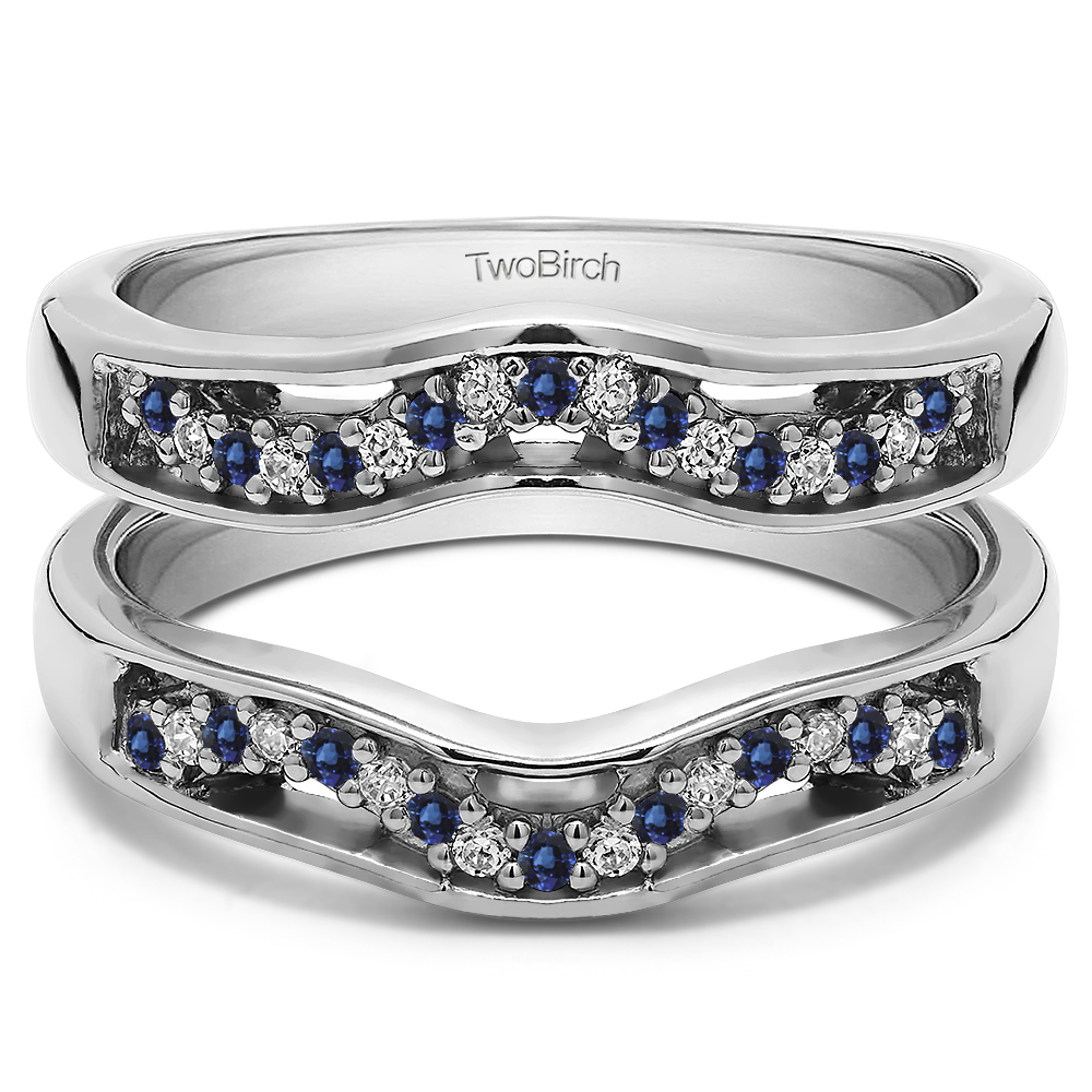 TwoBirch Ring Guards - 0.26 Ct. Sapphire and Diamond Prong in Channel