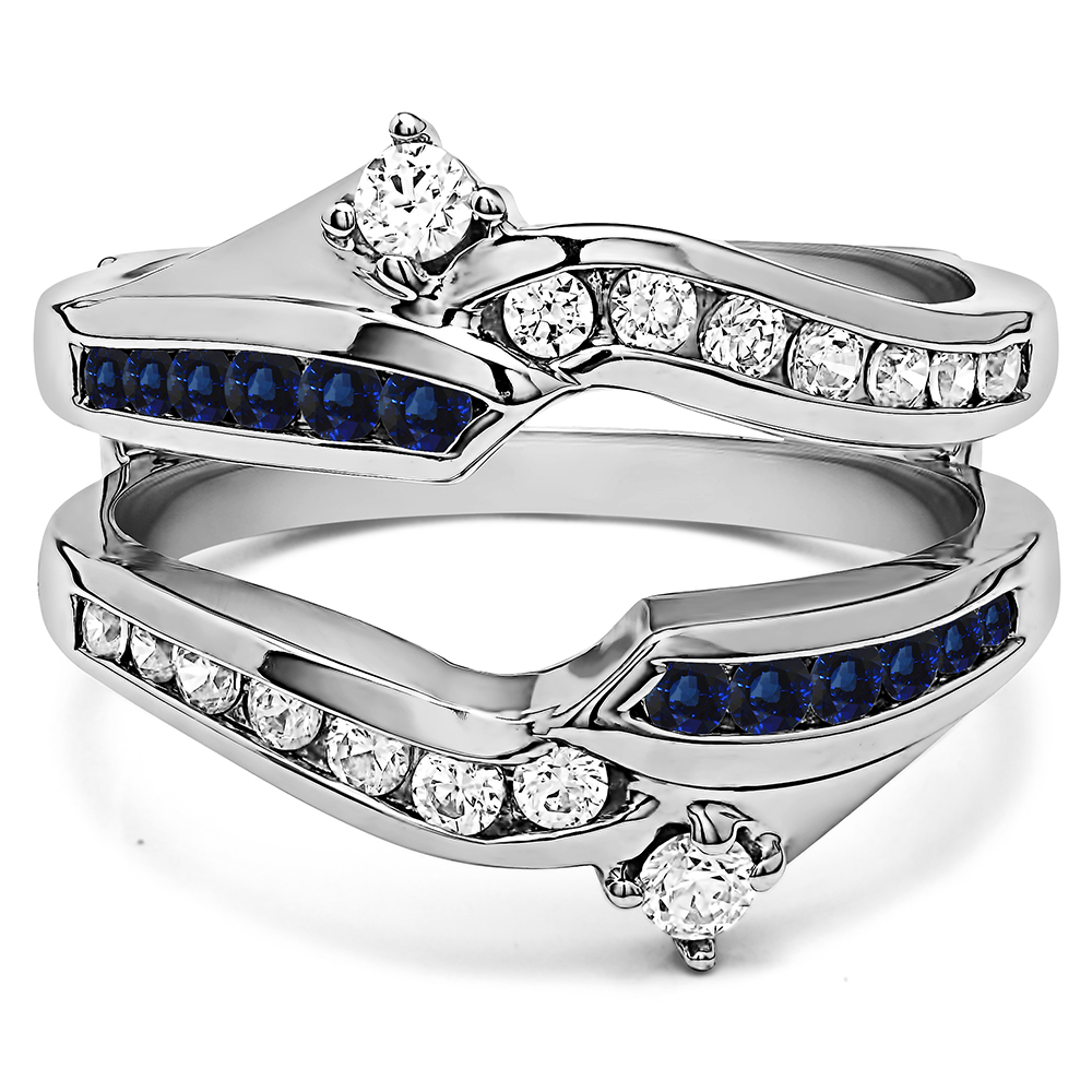 TwoBirch Ring Guards - 0.79 Ct. Sapphire and Diamond Round Ying Yang