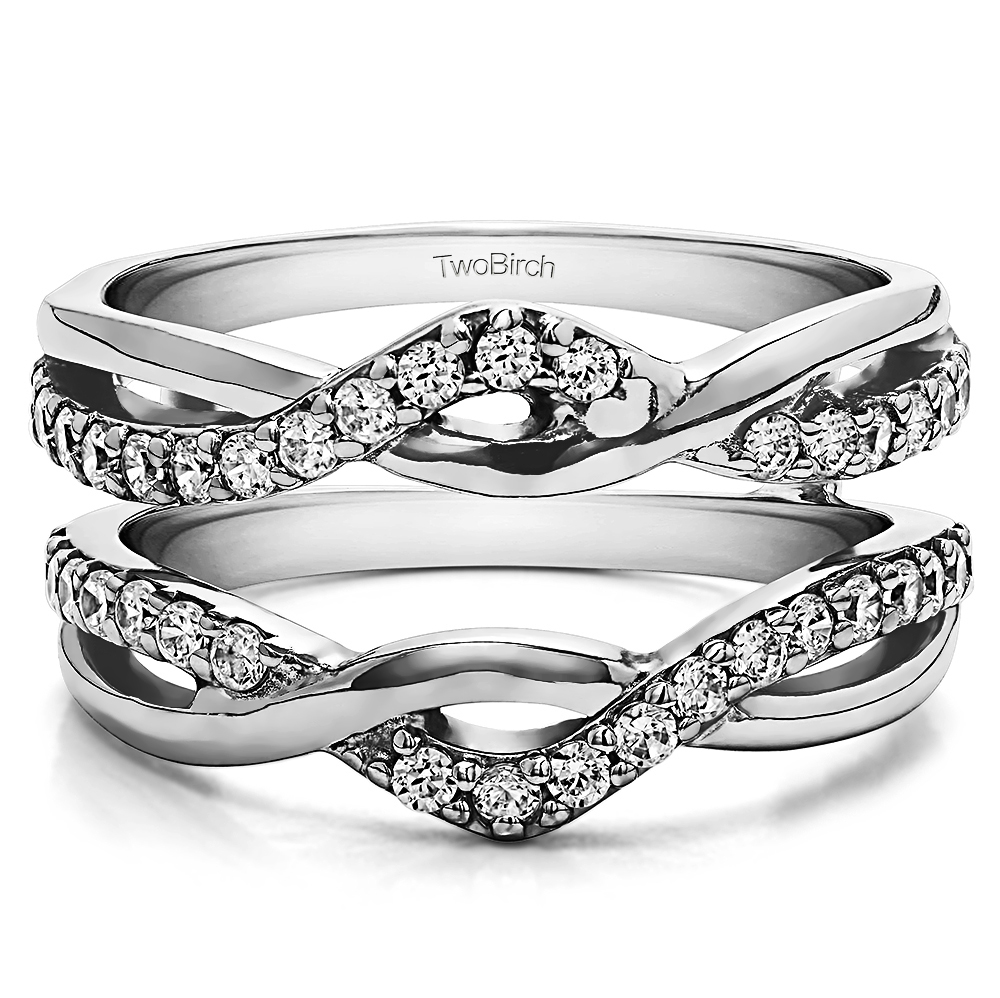 Wedding Ring Guard Enhancers Engagement Rings for Women CZ Sterling Silver  Gold