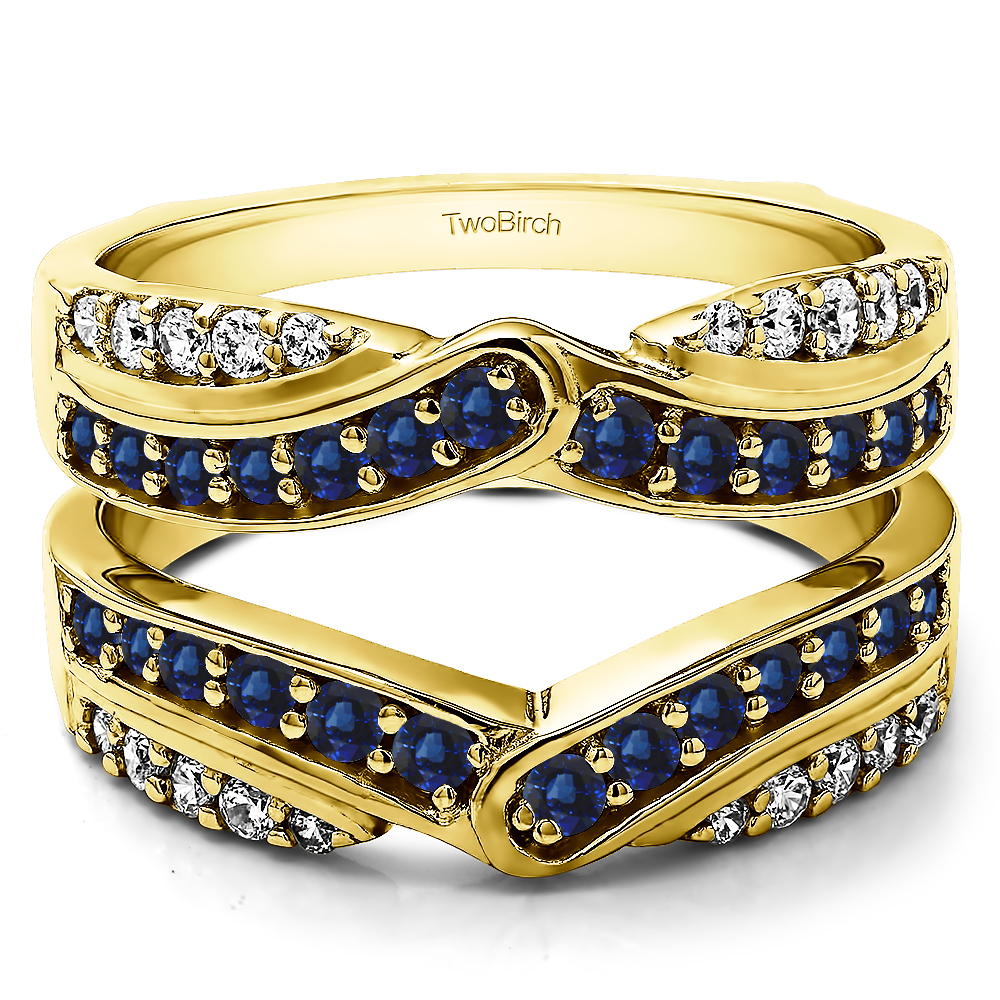 TwoBirch Ring Guards - 1.01 Ct. Sapphire and Diamond Infinity Bypass