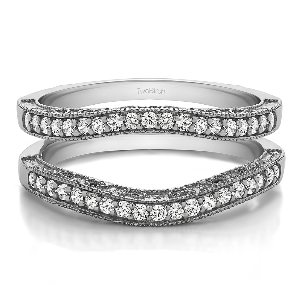 TwoBirch Ring Guards - 0.38 Ct. Contour Filigree and Millgrained ...