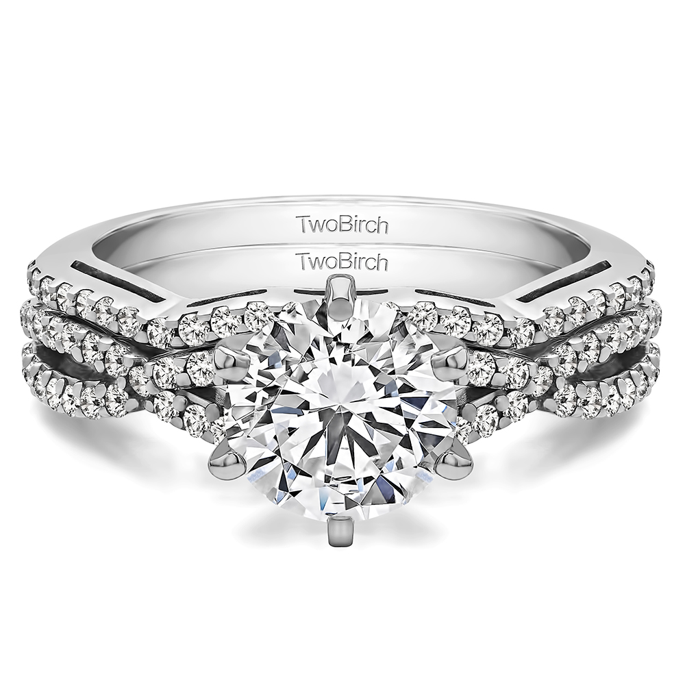 Infinity Engagement Ring Bridal Set (2 Rings) (1.34 Ct. Twt.) - ST-ENG ...