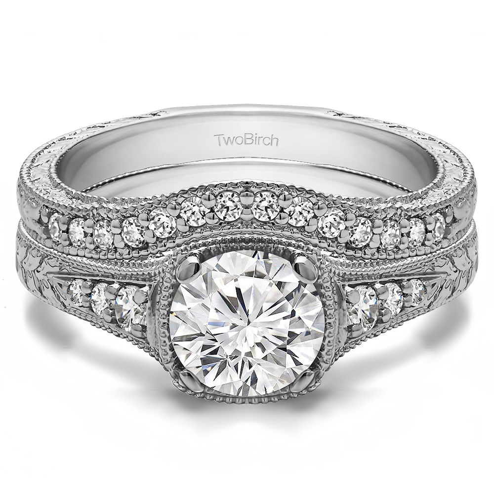 round vintage engagement rings
